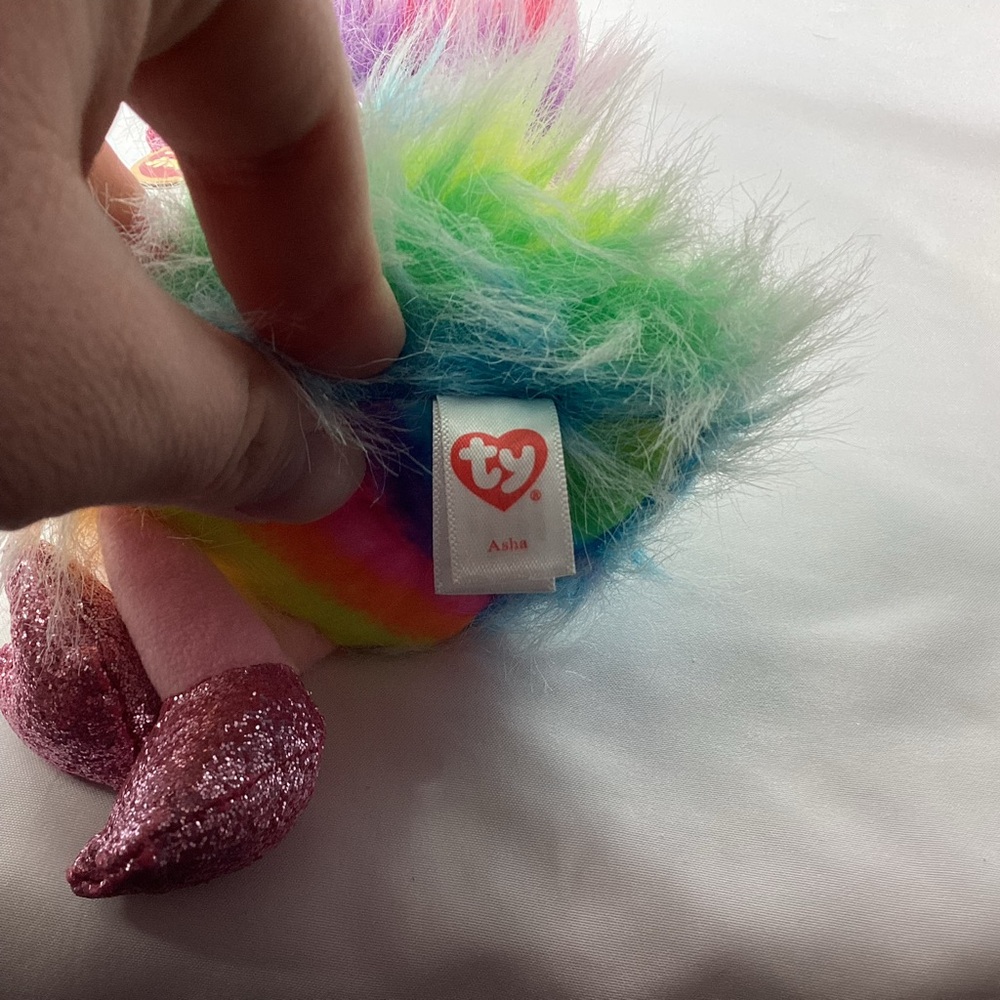 TY Beanie Boos Asha the Rainbow Ostrich Bird Stuffed Animal Plush Toy 2019 w/Tag - Picture 9 of 13